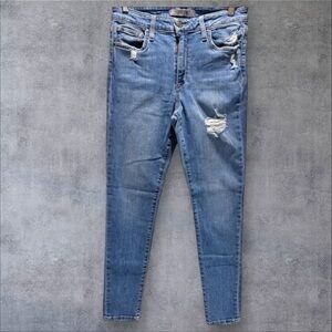 JOE’S High Waist Classic 5pocket Distressed Blue Wash Skinny Jeans Womens Sz 27
